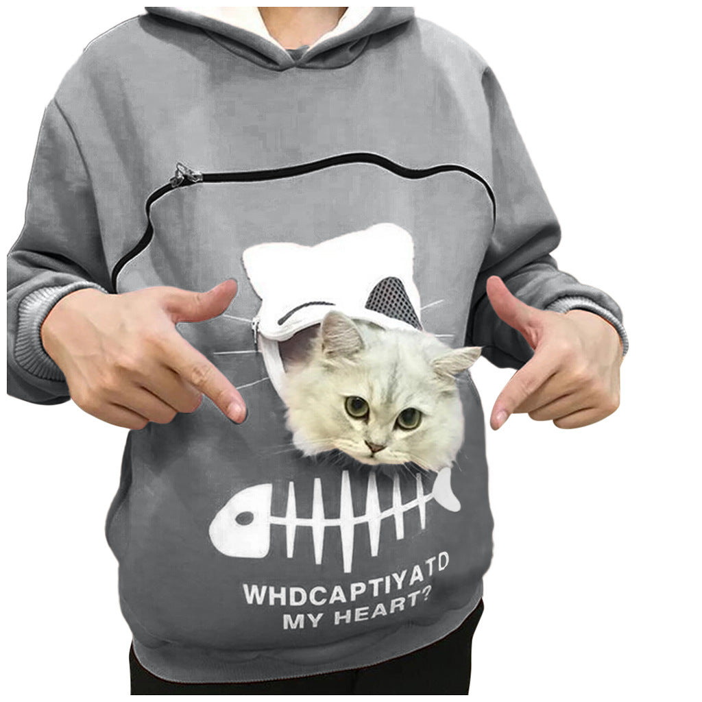 Sweat à capuche pour femmes, sweat-shirt avec poche pour animaux de compagnie